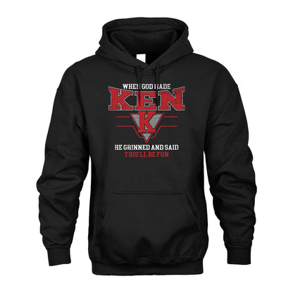 When God Made Your Name He Grinned And Said This'll Be Fun Baseball Shirt KEN M1-29