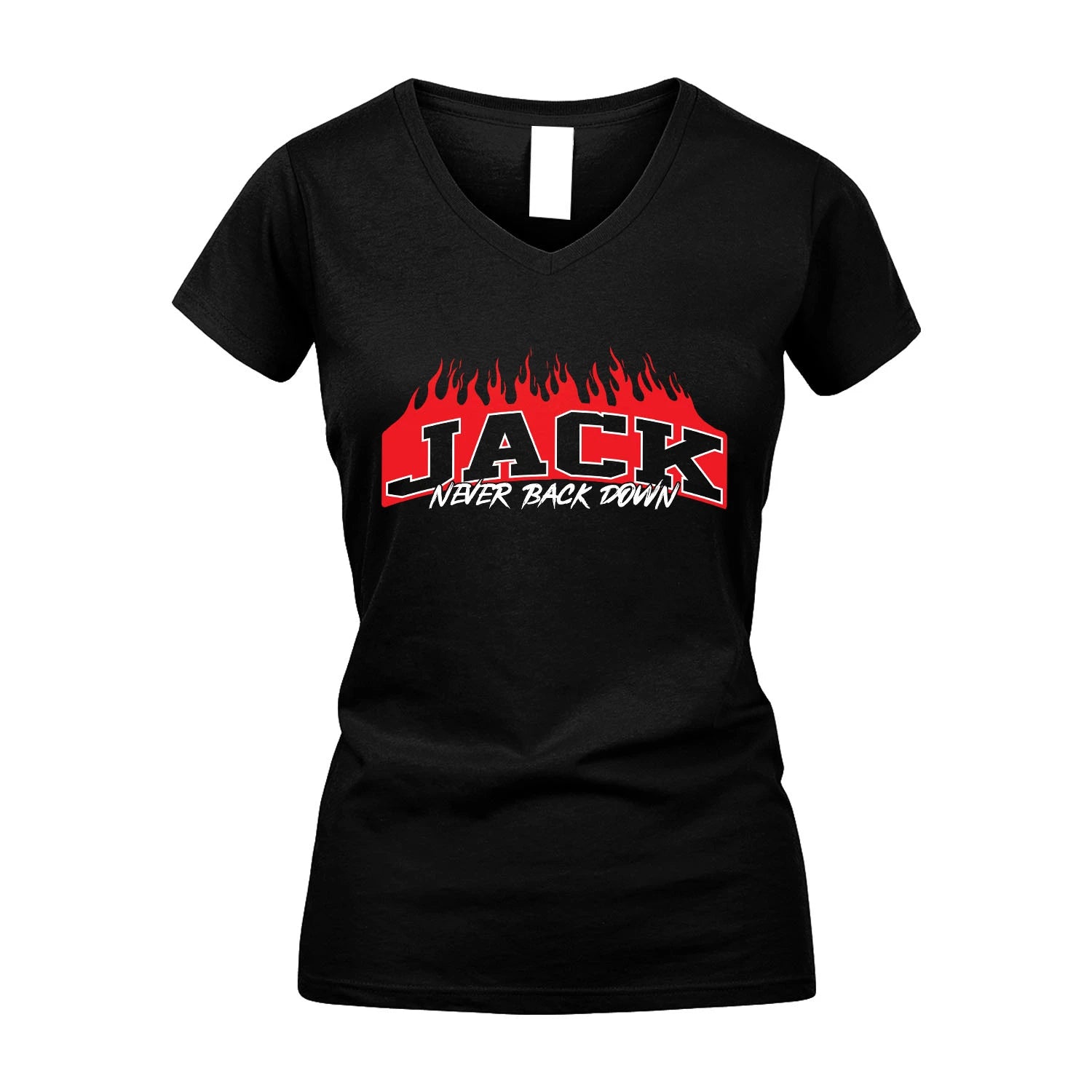 Never Back Down Your Name With Fire Shirt JACK M1-37