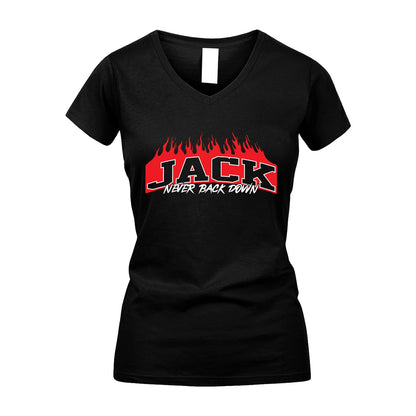 Never Back Down Your Name With Fire Shirt JACK M1-37