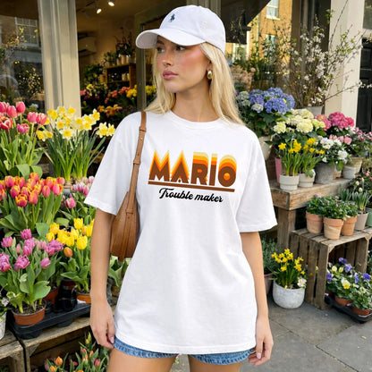 Your Name Trouble Maker Funny Shirt MARIO M1-34