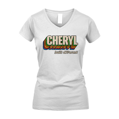 Your Name Built Different Retro Shirt CHERYL M1-26
