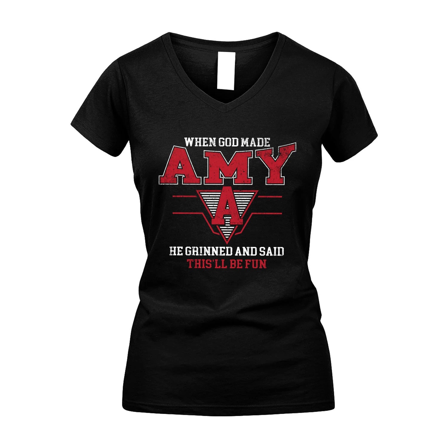 When God Made Your Name He Grinned And Said This'll Be Fun Baseball Shirt AMY M1-29