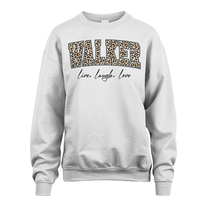 Live Laugh Love Custom Name With Leopard Pattern Shirt WALKER M1-13