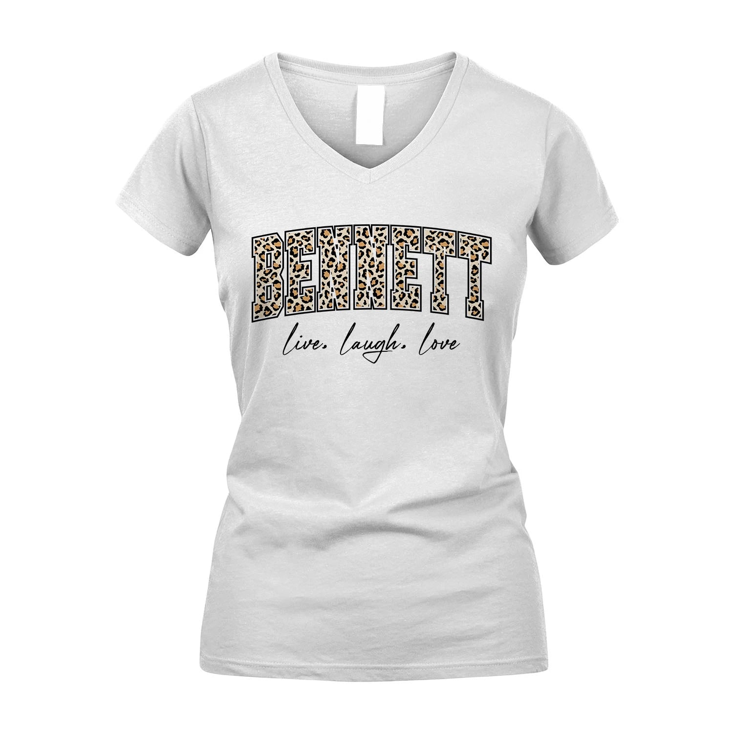 Live Laugh Love Custom Name With Leopard Pattern Shirt BENNETT M1-13