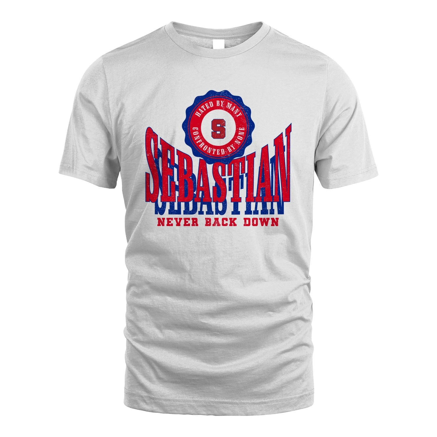 Your Name Never Back Down Shirt SEBASTIAN M1-33