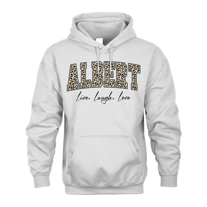 Live Laugh Love Custom Name With Leopard Pattern Shirt ALBERT M1-13
