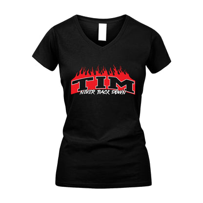 Never Back Down Your Name With Fire Shirt TIM M1-37