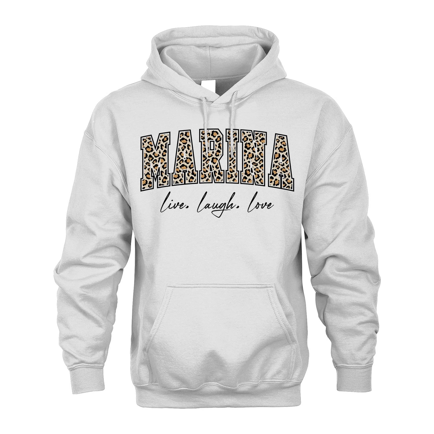 Live Laugh Love Custom Name With Leopard Pattern Shirt MARINA M1-13