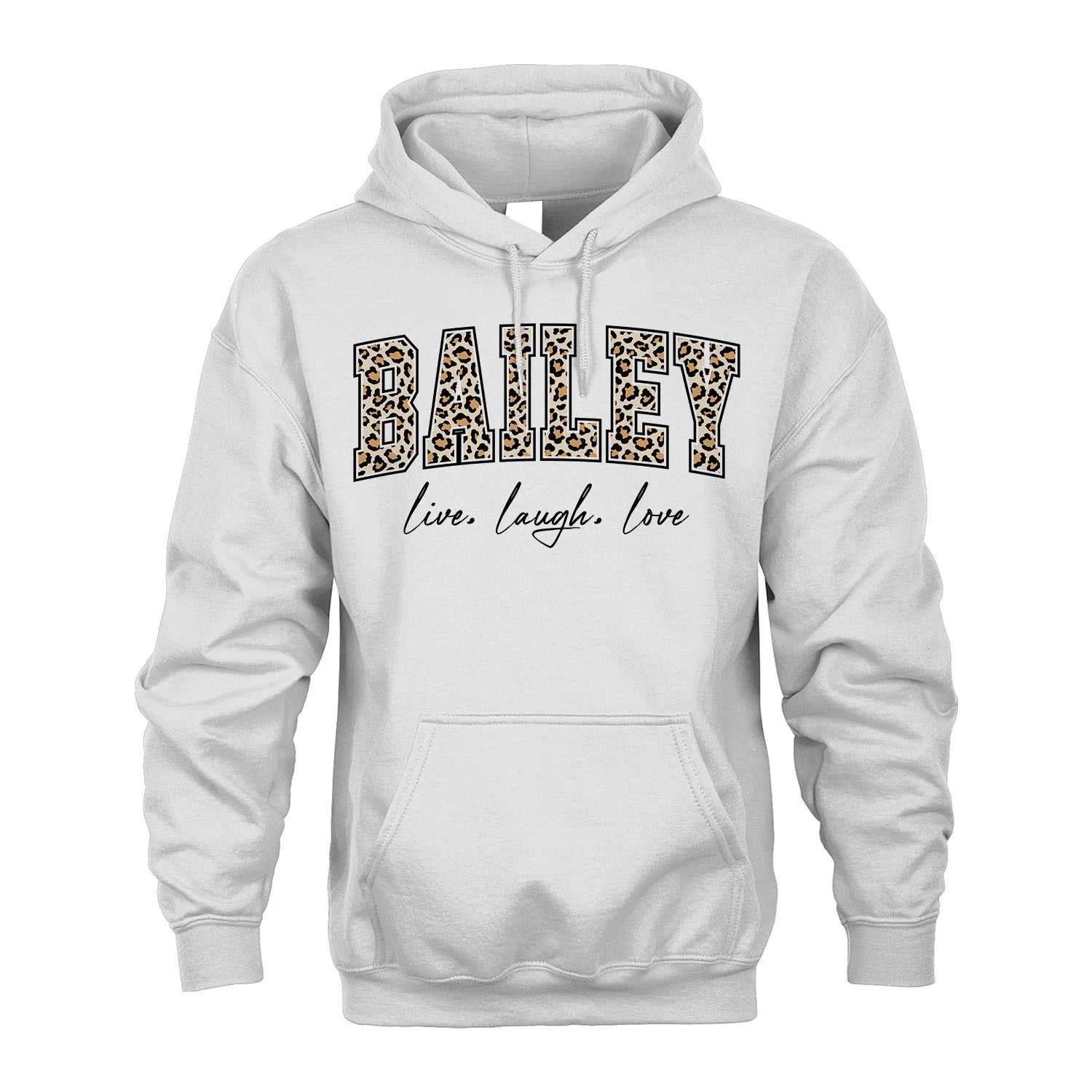 Live Laugh Love Custom Name With Leopard Pattern Shirt BAILEY M1-13