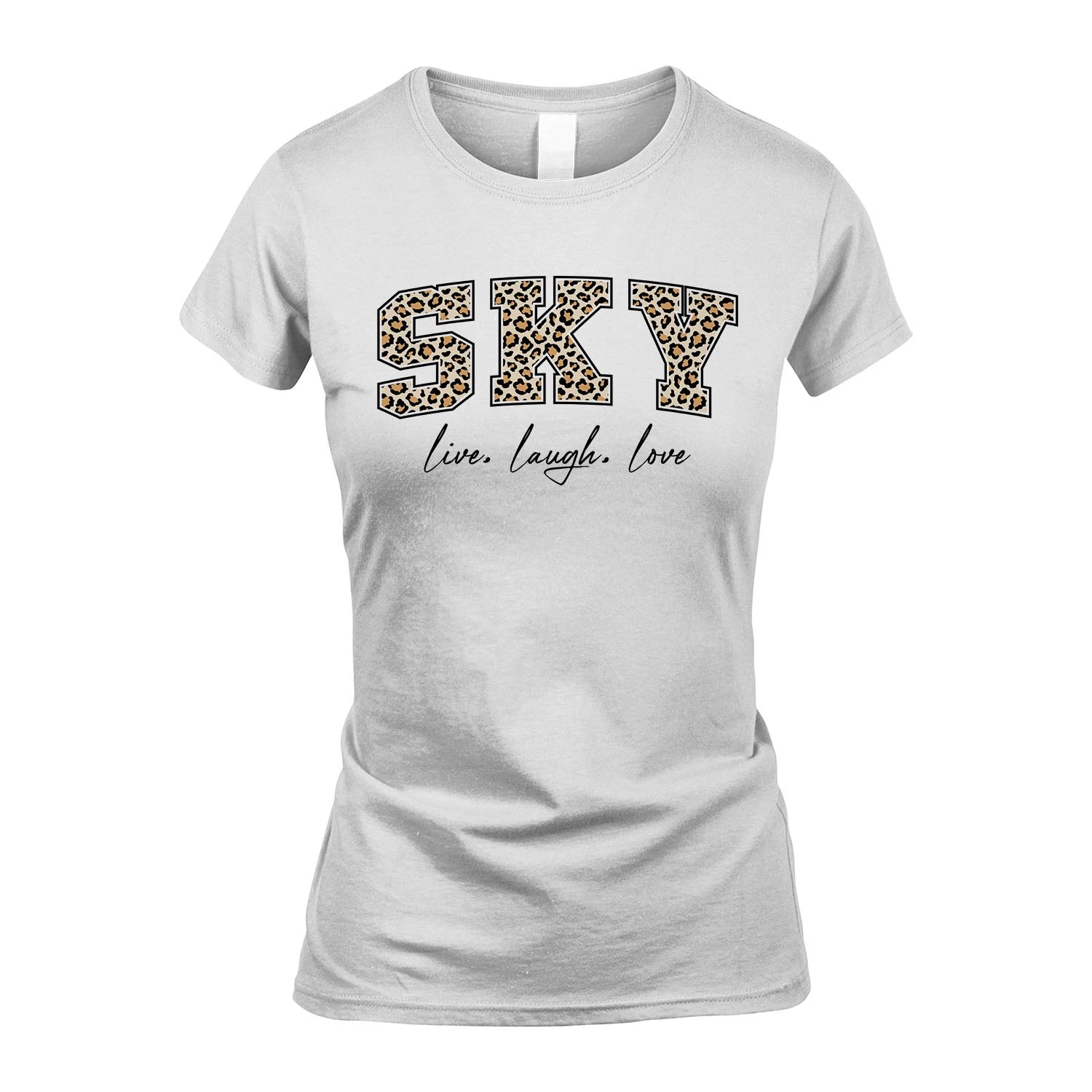 Live Laugh Love Custom Name With Leopard Pattern Shirt SKY M1-13