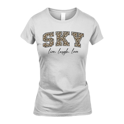 Live Laugh Love Custom Name With Leopard Pattern Shirt SKY M1-13