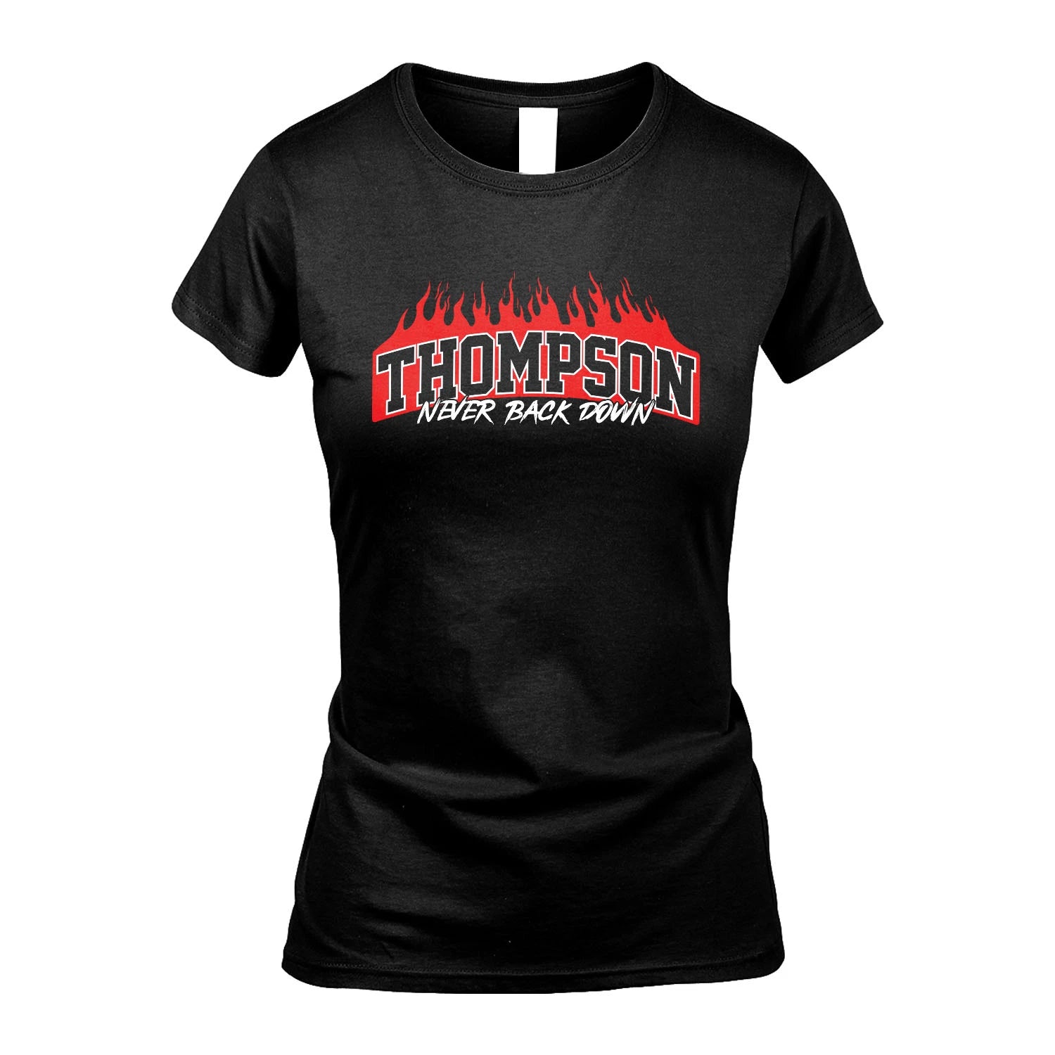 Never Back Down Your Name With Fire Shirt THOMPSON M1-37