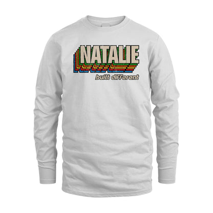 Your Name Built Different Retro Shirt NATALIE M1-26