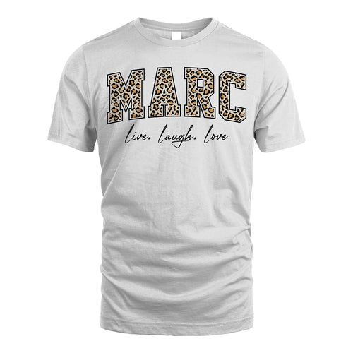 Live Laugh Love Custom Name With Leopard Pattern Shirt MARC M1-13