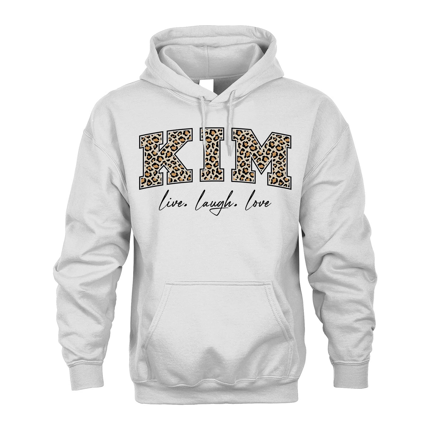 Live Laugh Love Custom Name With Leopard Pattern Shirt KIM M1-13