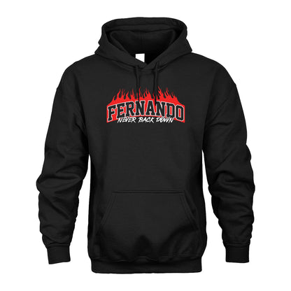 Never Back Down Your Name With Fire Shirt FERNANDO M1-37