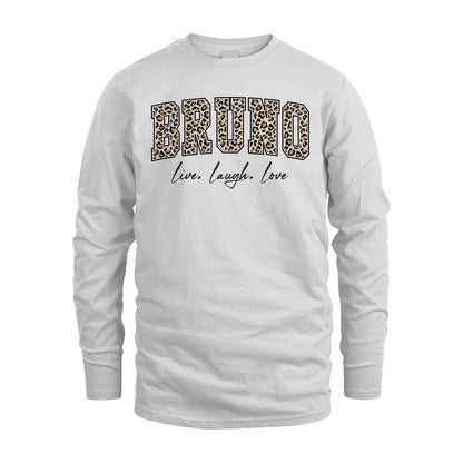 Live Laugh Love Custom Name With Leopard Pattern Shirt BRUNO M1-13
