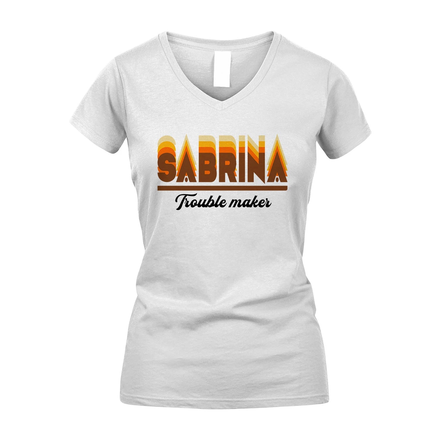 Your Name Trouble Maker Funny Shirt SABRINA M1-34