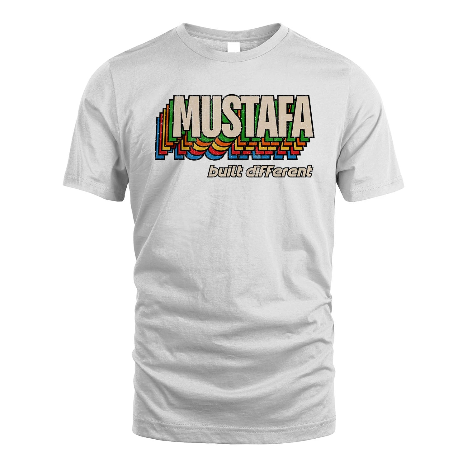 Your Name Built Different Retro Shirt MUSTAFA M1-26