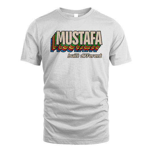 Your Name Built Different Retro Shirt MUSTAFA M1-26