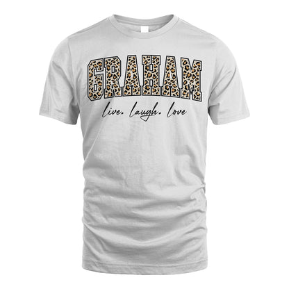 Live Laugh Love Custom Name With Leopard Pattern Shirt GRAHAM M1-13