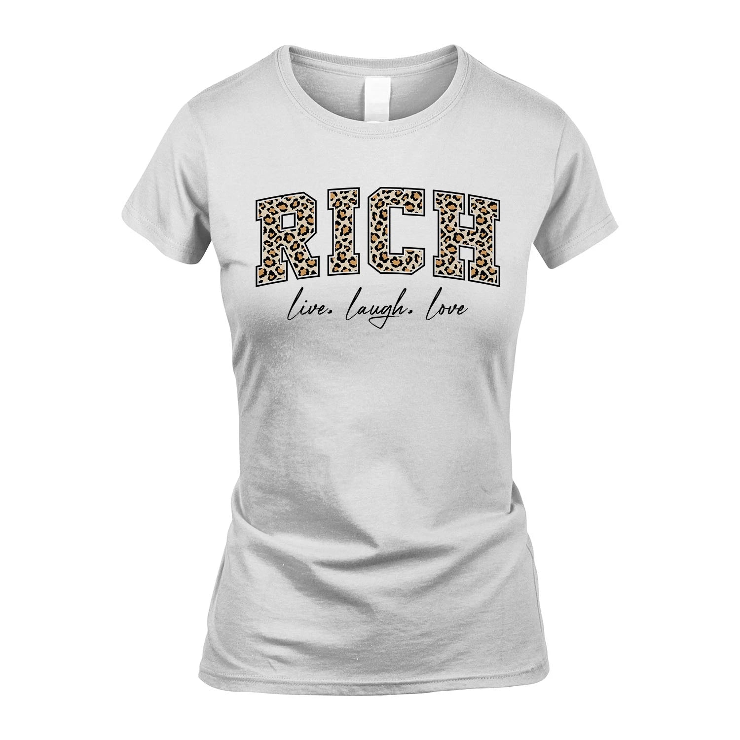 Live Laugh Love Custom Name With Leopard Pattern Shirt RICH M1-13