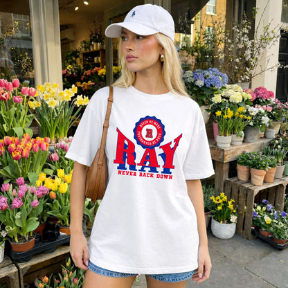 Your Name Never Back Down Shirt RAY M1-33