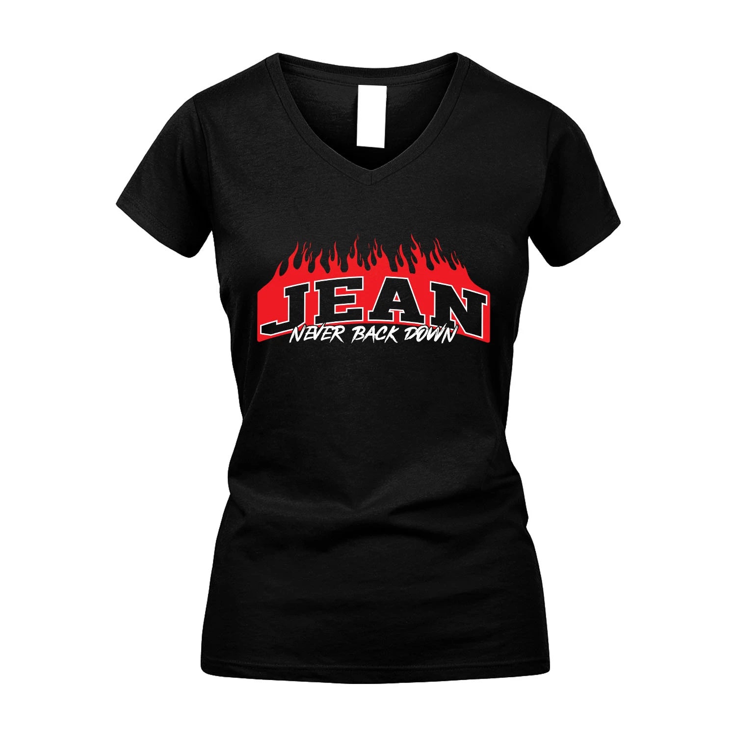 Never Back Down Your Name With Fire Shirt JEAN M1-37