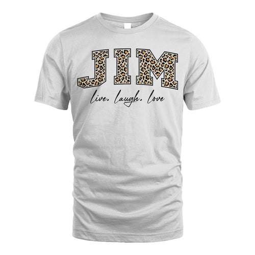 Live Laugh Love Custom Name With Leopard Pattern Shirt JIM M1-13