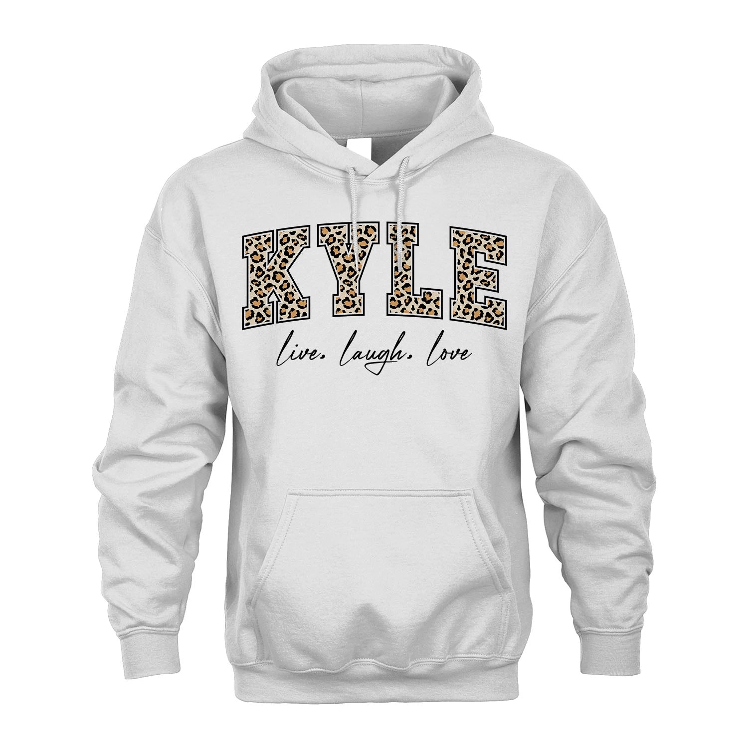 Live Laugh Love Custom Name With Leopard Pattern Shirt KYLE M1-13