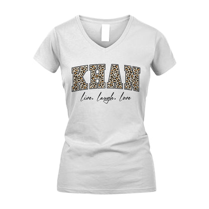 Live Laugh Love Custom Name With Leopard Pattern Shirt KHAN M1-13