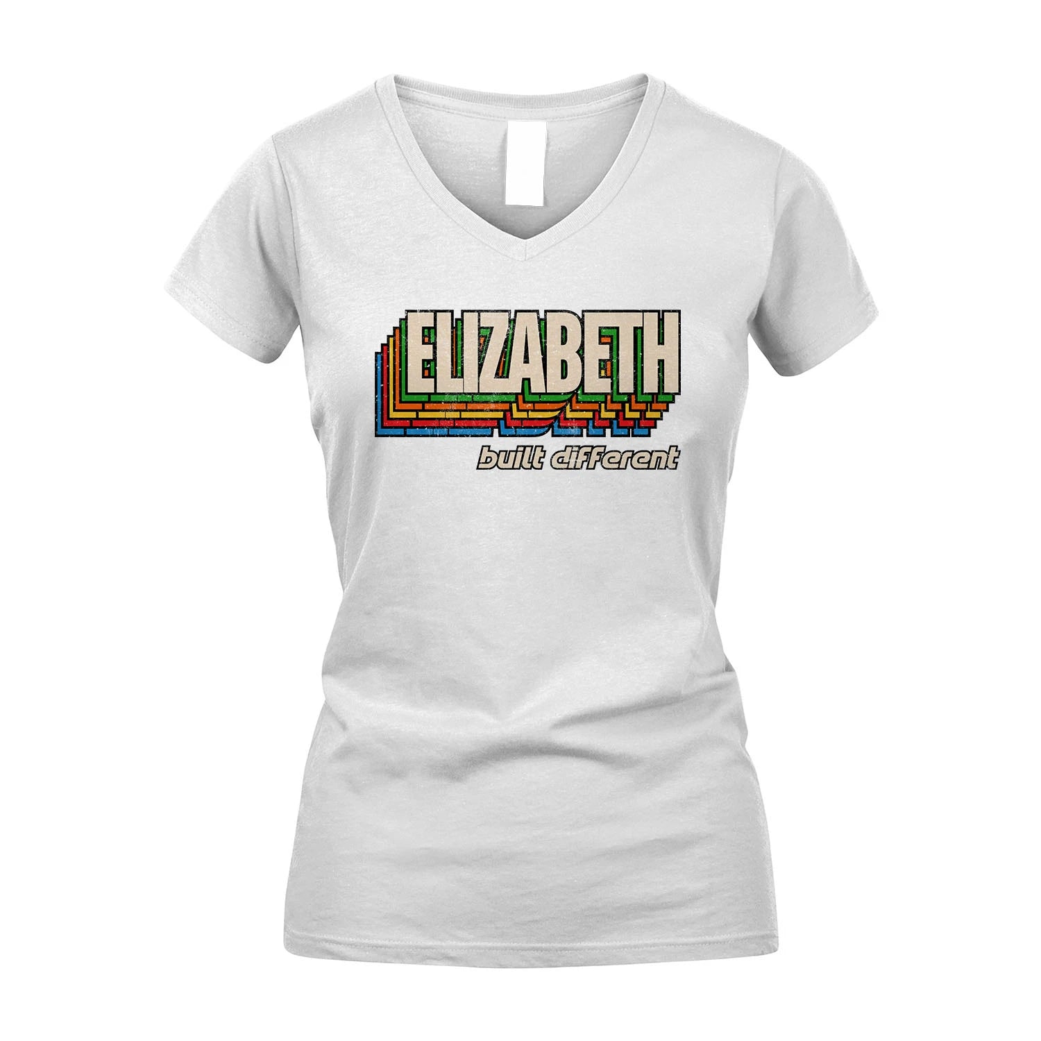 Your Name Built Different Retro Shirt ELIZABETH M1-26