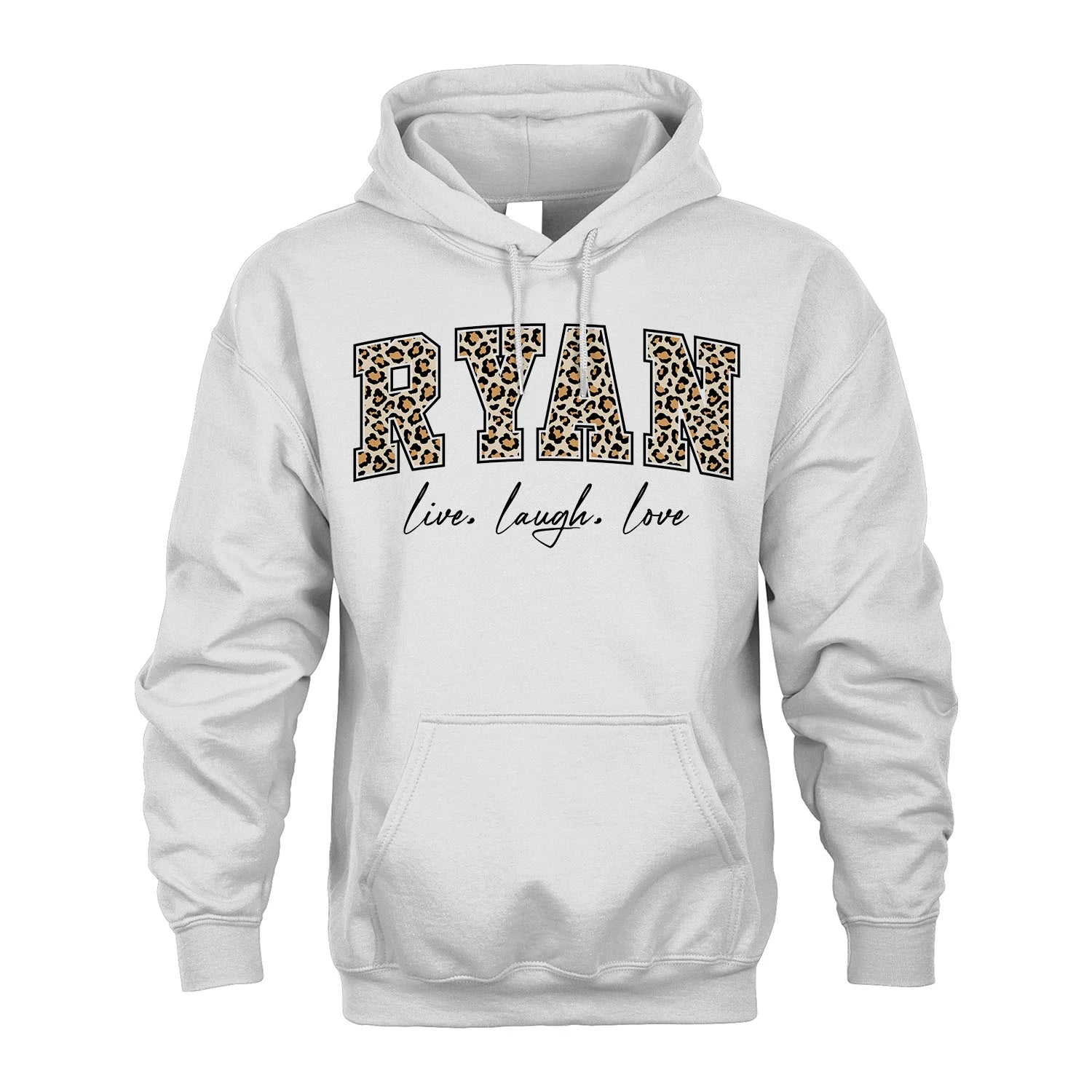Live Laugh Love Custom Name With Leopard Pattern Shirt RYAN M1-13