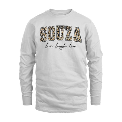 Live Laugh Love Custom Name With Leopard Pattern Shirt SOUZA M1-13