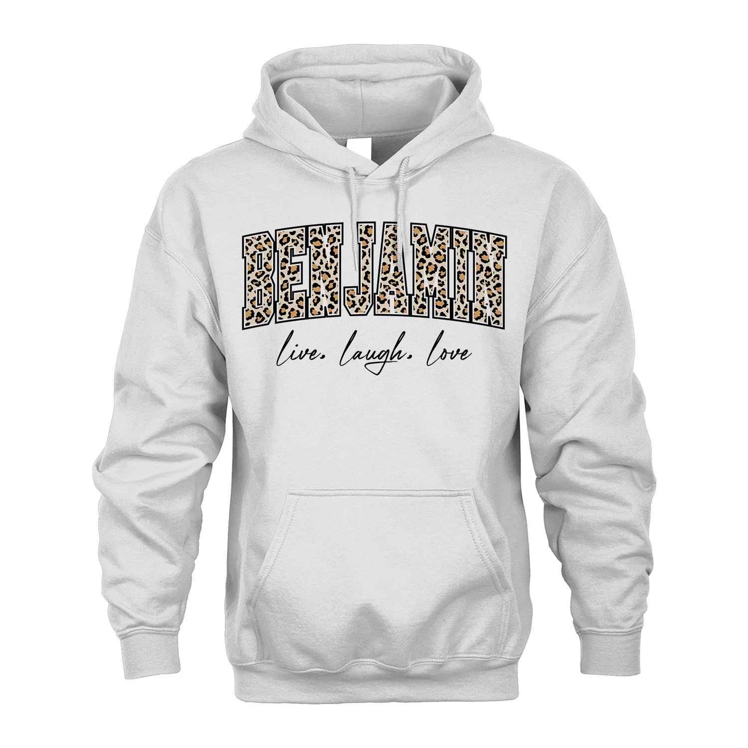 Live Laugh Love Custom Name With Leopard Pattern Shirt BENJAMIN M1-13
