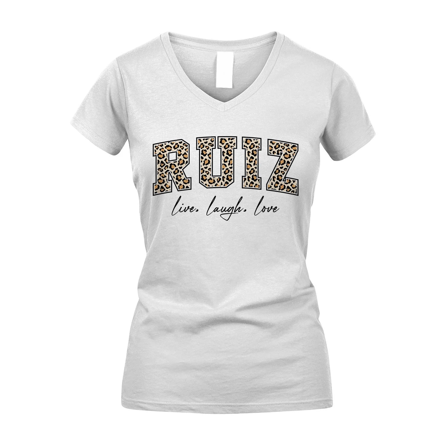 Live Laugh Love Custom Name With Leopard Pattern Shirt RUIZ M1-13