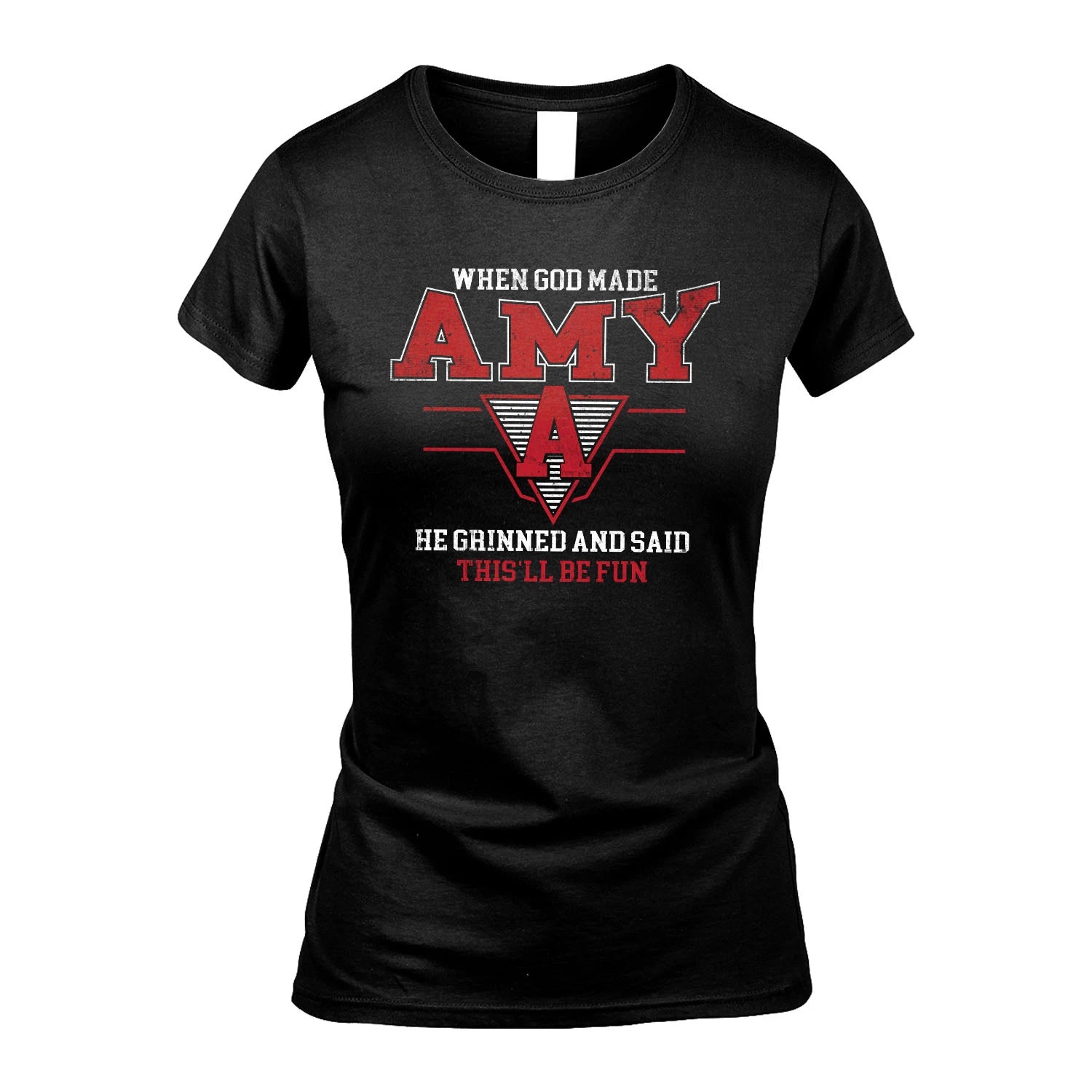 When God Made Your Name He Grinned And Said This'll Be Fun Baseball Shirt AMY M1-29