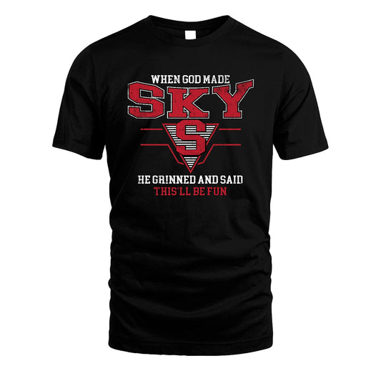 When God Made Your Name He Grinned And Said This'll Be Fun Baseball Shirt SKY M1-29