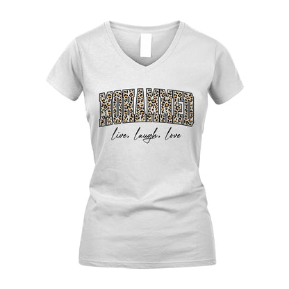 Live Laugh Love Custom Name With Leopard Pattern Shirt MOHAMMED M1-13