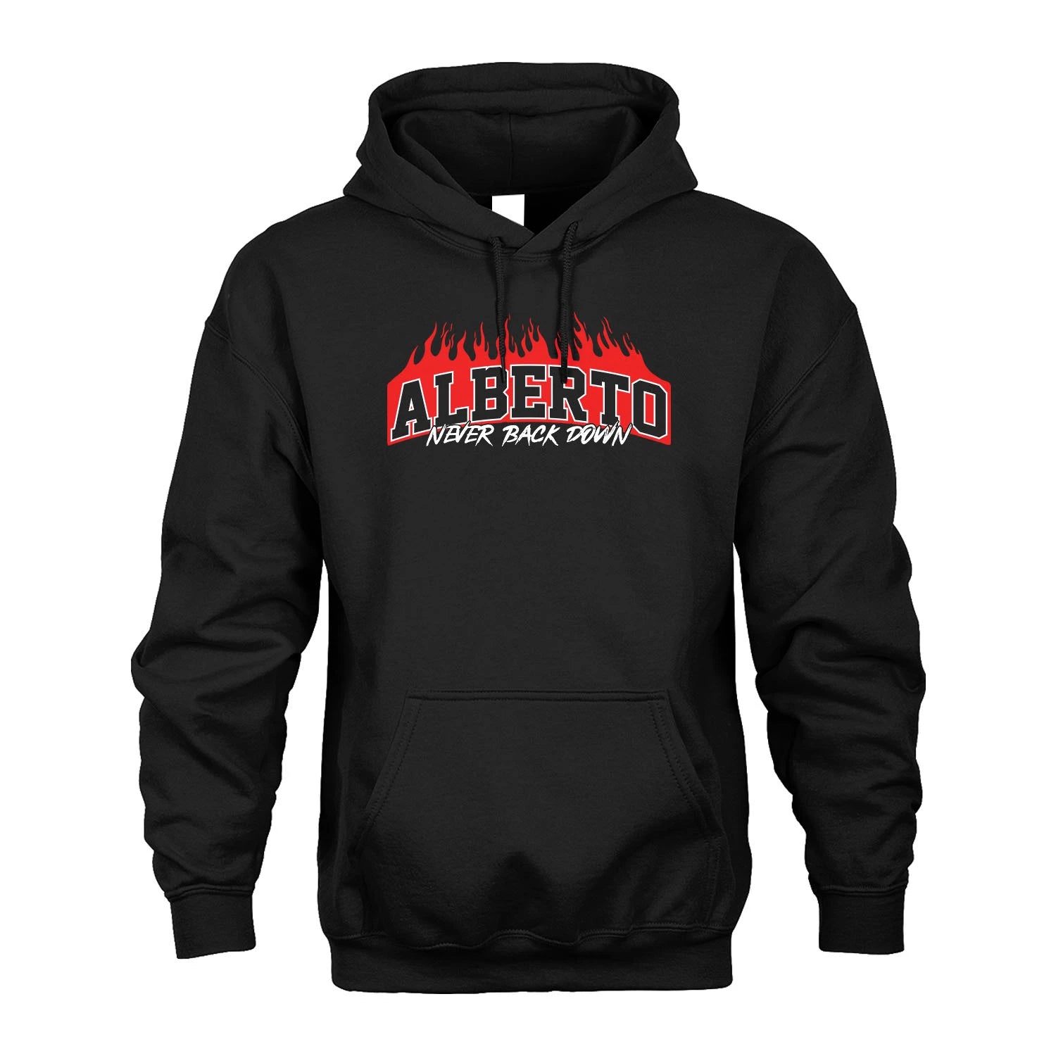 Never Back Down Your Name With Fire Shirt ALBERTO M1-37