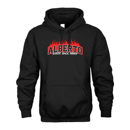 Never Back Down Your Name With Fire Shirt ALBERTO M1-37