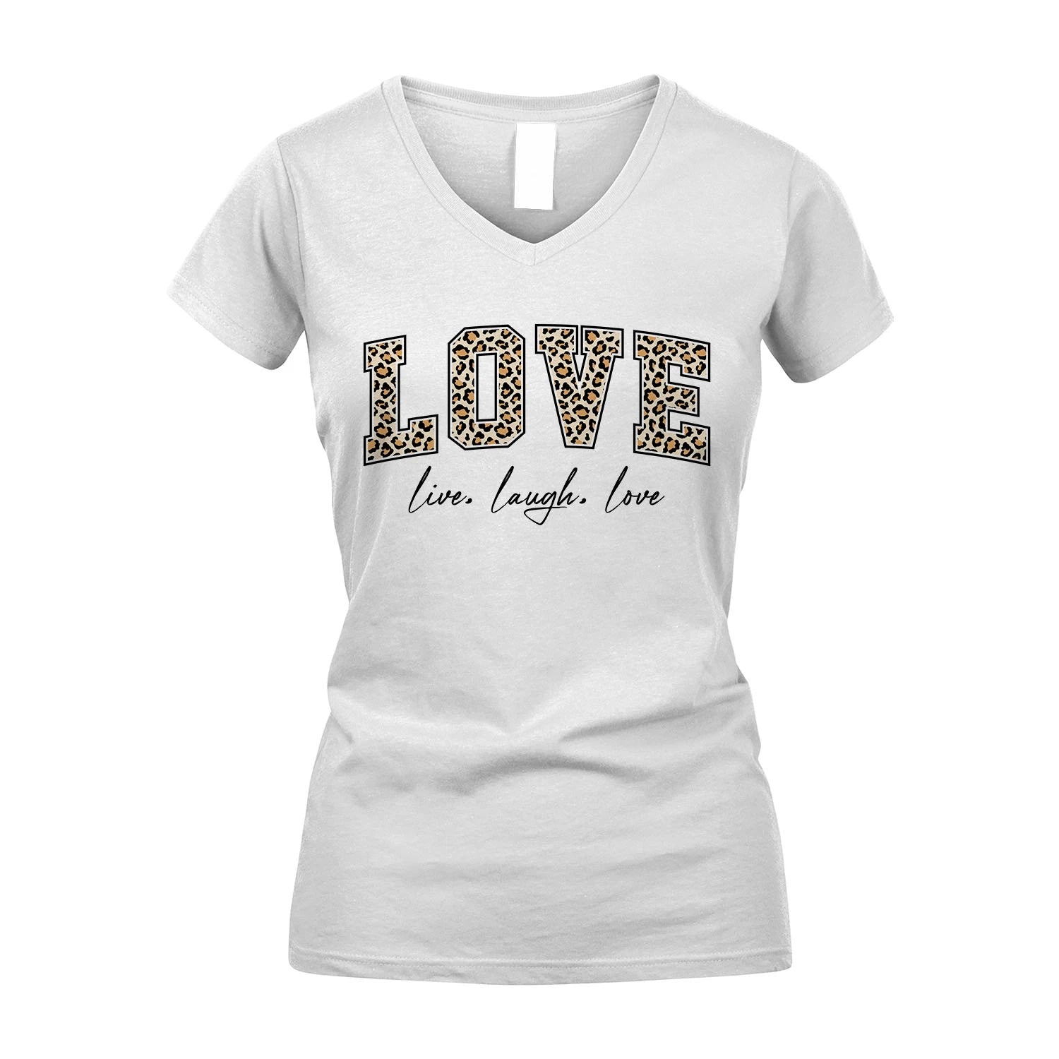 Live Laugh Love Custom Name With Leopard Pattern Shirt LOVE M1-13