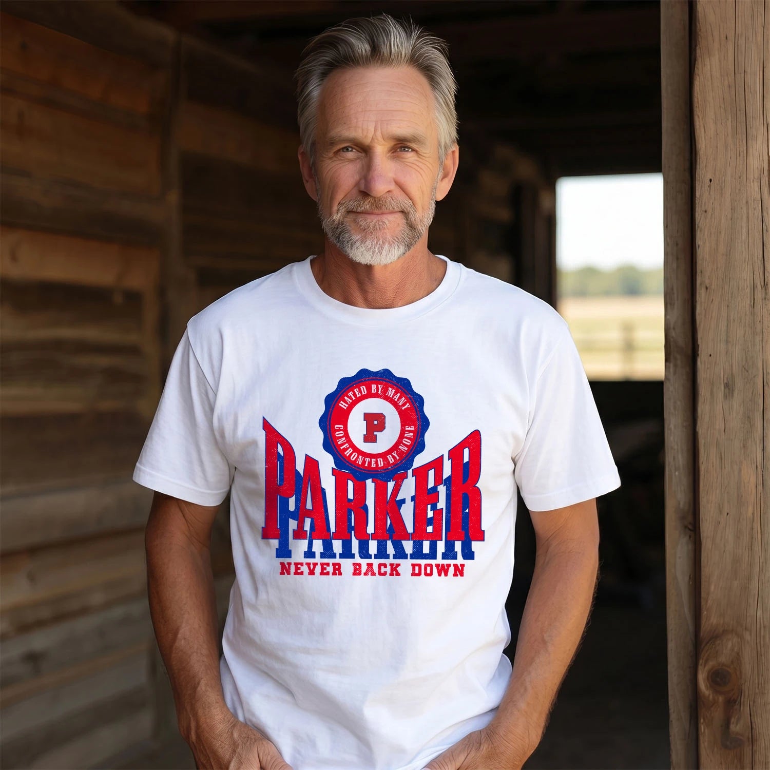 Your Name Never Back Down Shirt PARKER M1-33