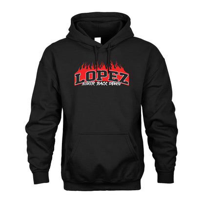 Never Back Down Your Name With Fire Shirt LOPEZ M1-37