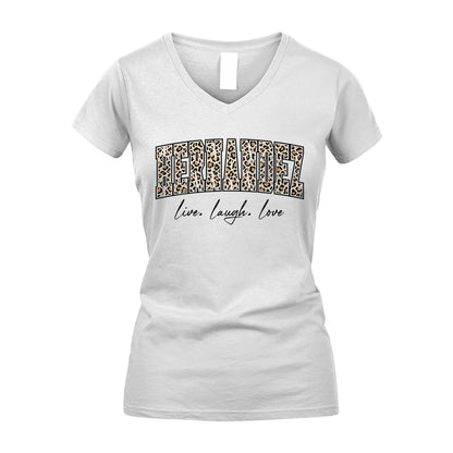 Live Laugh Love Custom Name With Leopard Pattern Shirt HERNANDEZ M1-13