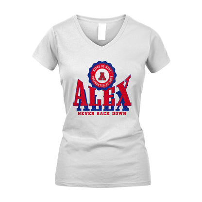Your Name Never Back Down Shirt ALEX M1-33