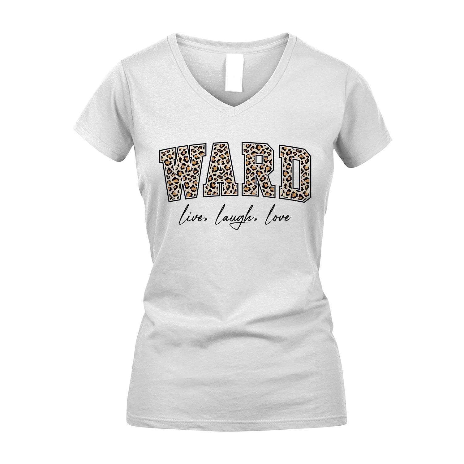 Live Laugh Love Custom Name With Leopard Pattern Shirt WARD M1-13