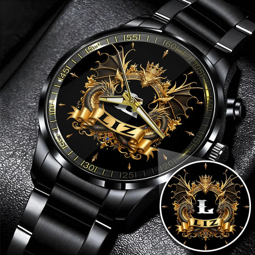 Personalized Name Golden Dragon Watch LIZ M1-W6
