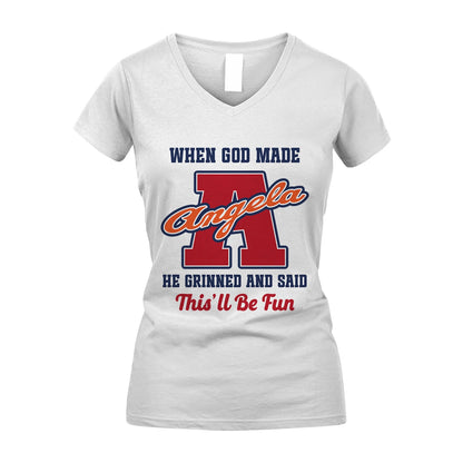 God Made Your Name Custom Shirt ANGELA M1-16