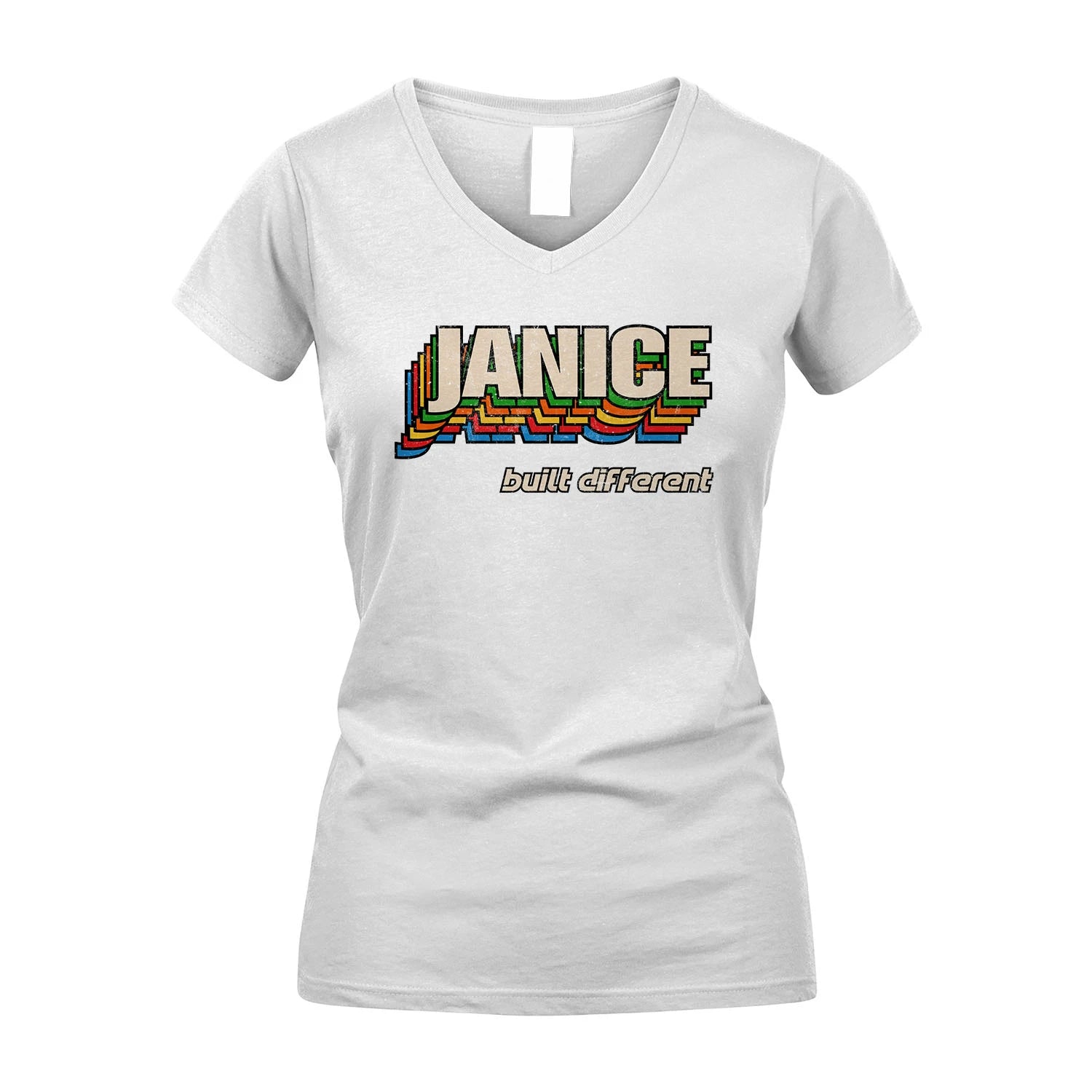Your Name Built Different Retro Shirt JANICE M1-26